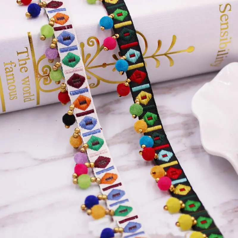 1yards/lot Pompom Fringe trim  - Home Ec Textiles ulasan dan harga