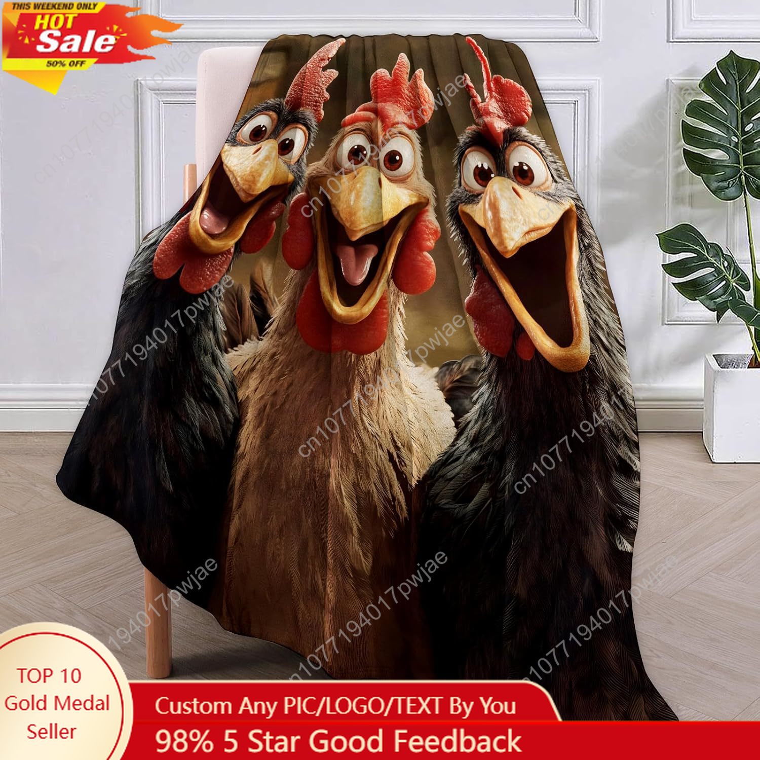 Chickens Blanket Gifts for Wom - Home Of Textiles ulasan dan harga