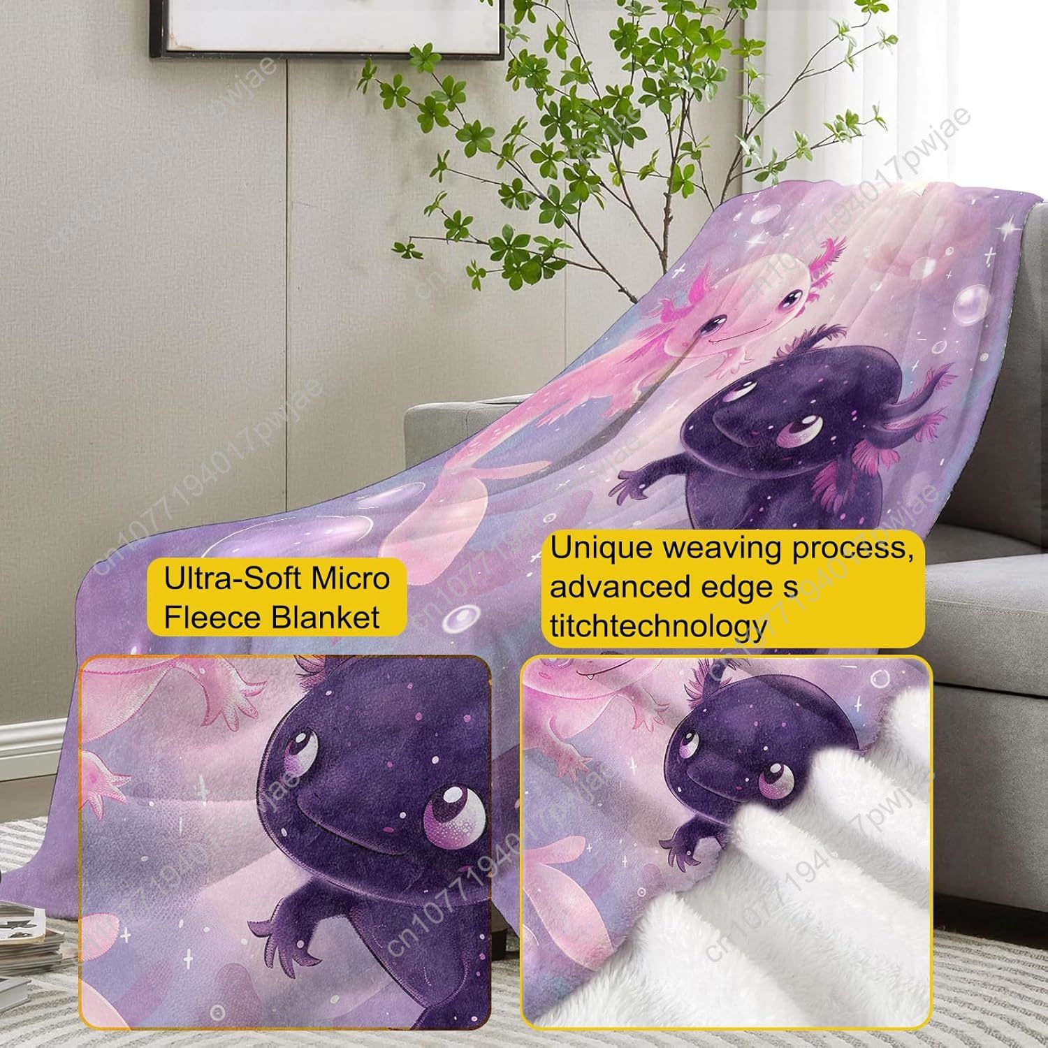 Axolotl Blanket Cute Axolotls  - Home Of Textiles ulasan dan harga