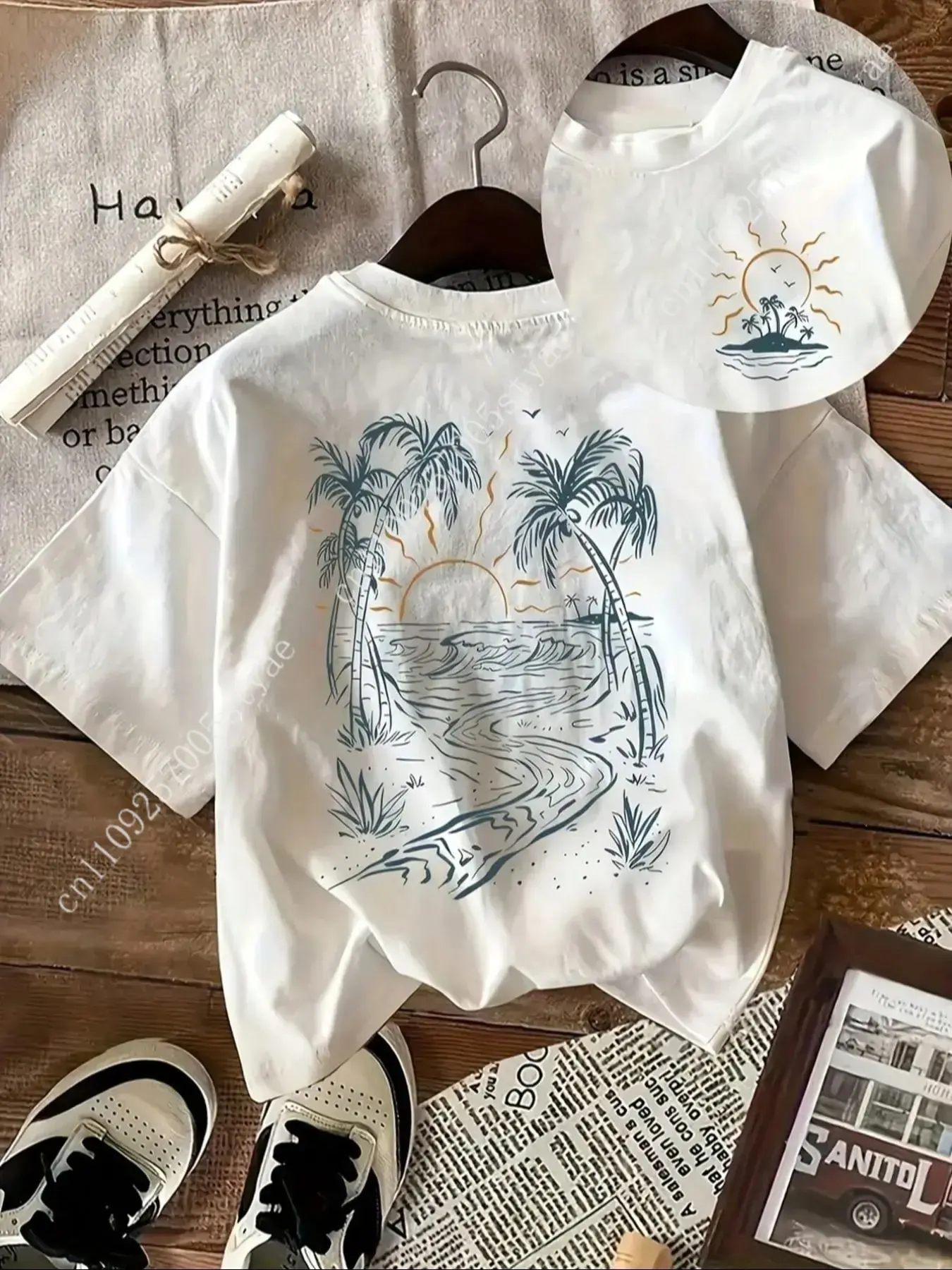 Women's Coconut Tree & Sun Pri - Quilt Cotton Summer ulasan dan harga