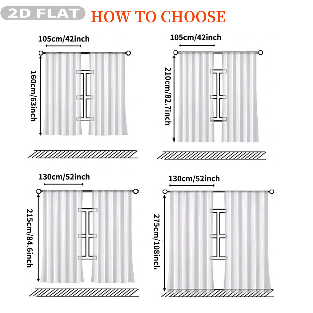 Custom 2D Flat 2pcs Sheer Curt - Home Of Textiles ulasan dan harga