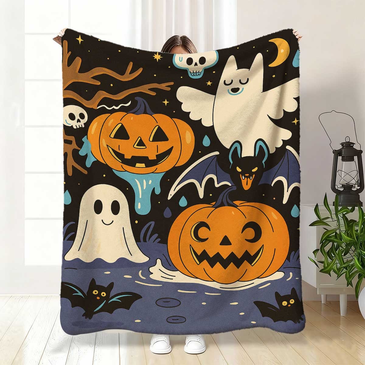 Cozy Throw Featuring Eerie Gho - Your Home Textiles ulasan dan harga