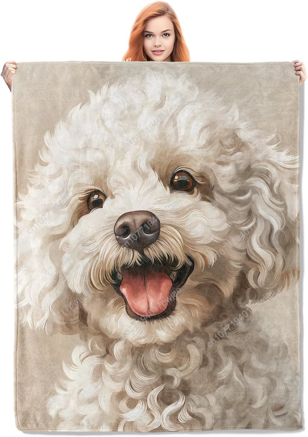 Joyful Poodle Portrait Blanket - Home Of Textiles ulasan dan harga