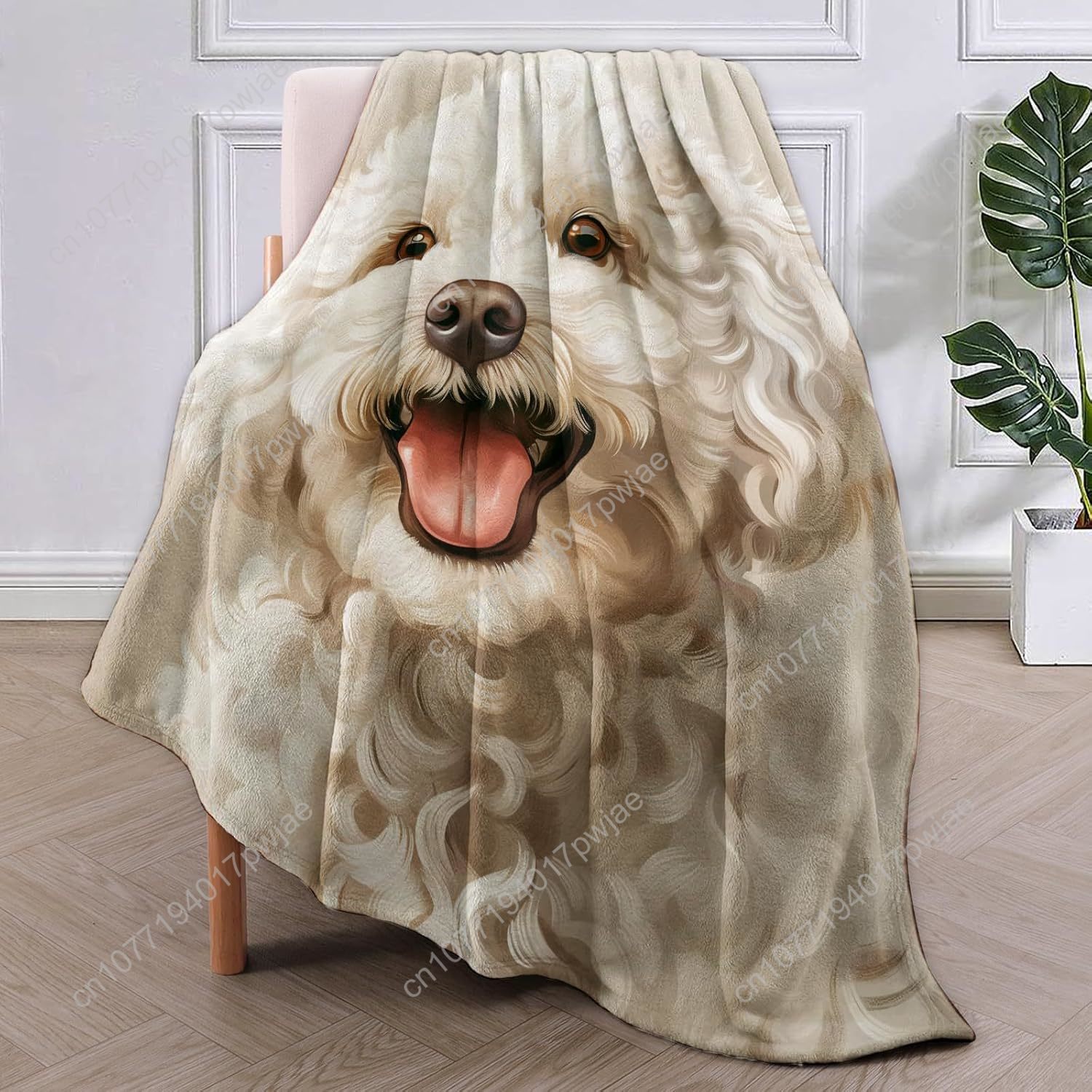 Joyful Poodle Portrait Blanket - Home Of Textiles ulasan dan harga
